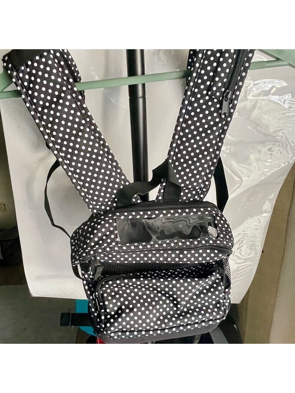 Travel Backpack Bag Polka Dot also made to hang or wear for your carry on
